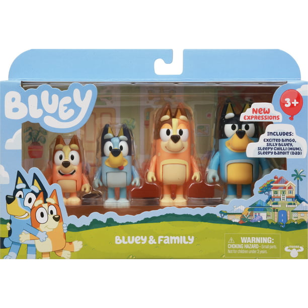 New Release 2020 BLUEY and FAMILY Disney Junior 4 FIGURES Bandit CHILLI Bingo
